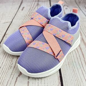 Boys Girls Sneakers Lightweight Breathable Strap Running Shoes Kids 11 Purple